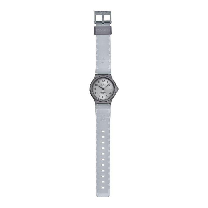 Casio MQ-24 Women's Watch, Analog, 39mm, Resin Strap, MQ-24S-8BDF - Gray Transparent