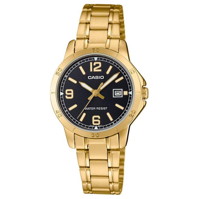 Casio Standard Men's Watch, Analog, 47mm, Metal Strap, MTP-V004G-1BUDF - Gold