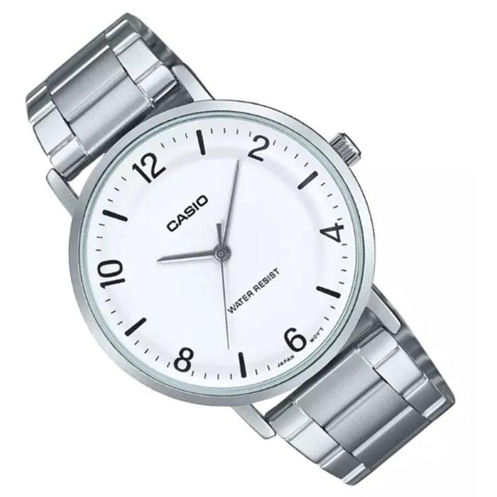 ساعة كاسيو ستاندرد للرجال، انالوج، 46 مم، بسوار معدني MTP-VT03D-7BDF - فضي