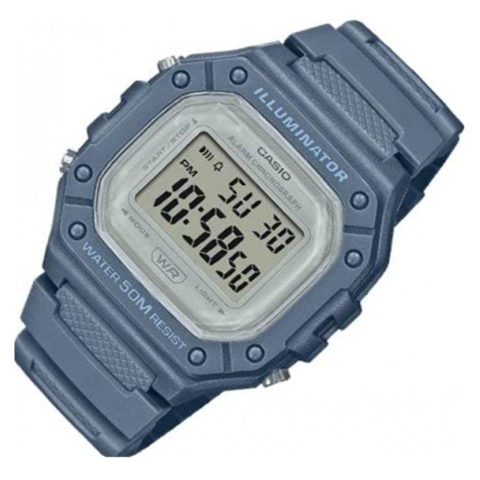 Casio  W-218H Unisex Watch, Digital, 44mm, Resin Strap, W-218HC-2AVDF - Blue