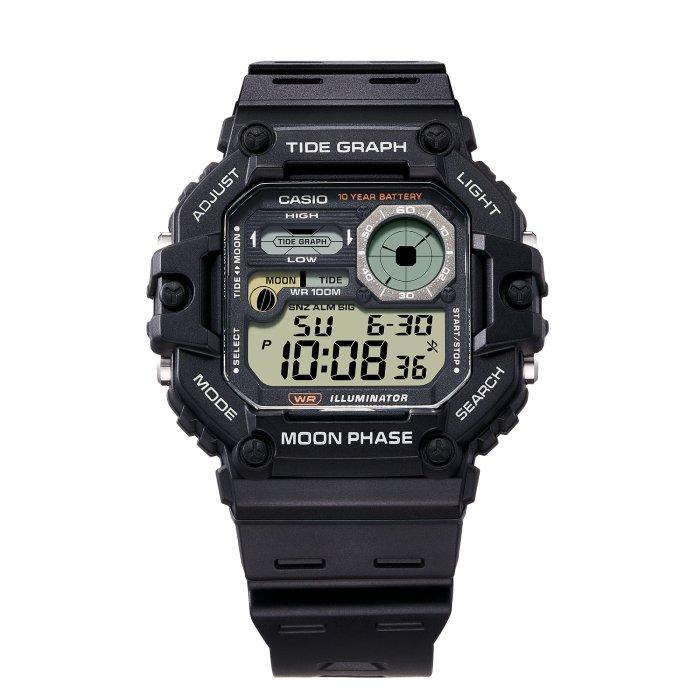 Casio Men's Watch, Digital, 52mm, Resin Strap, WS-1700H-1AVDF- black