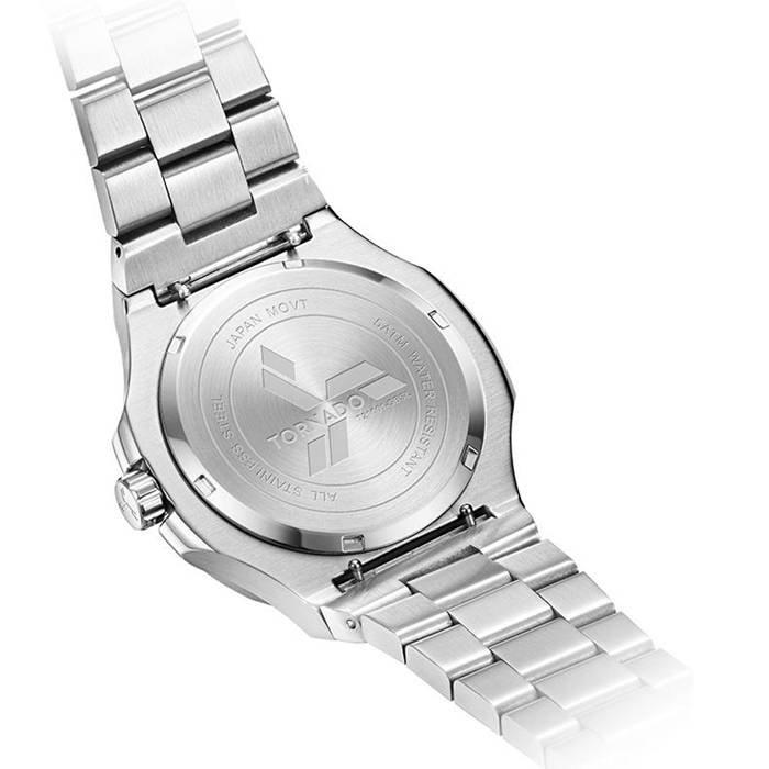 Tornado Watch for Men, Analog , 43mm, Stainless Steel Strap, T21001-SBSB - Silver