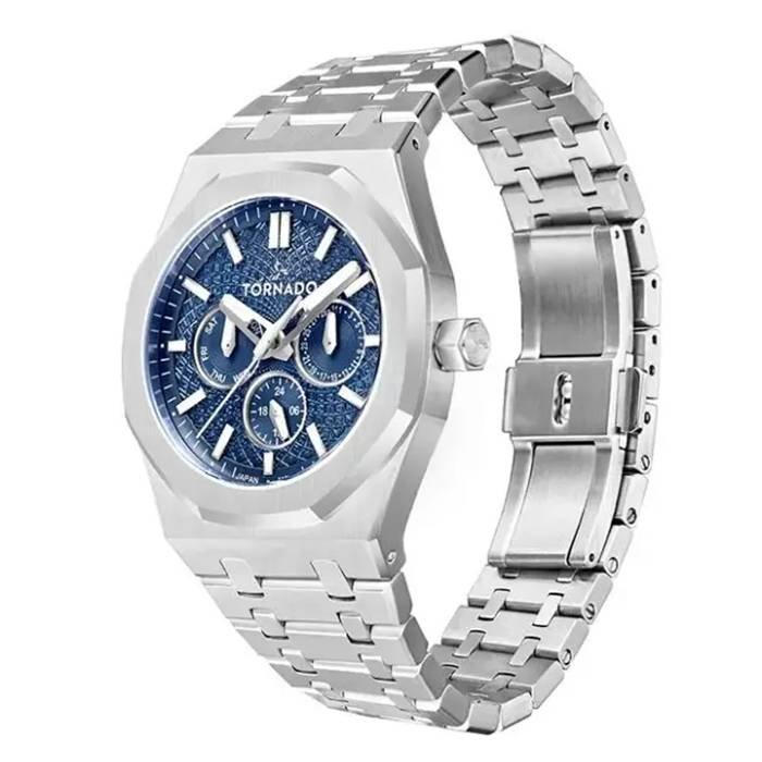 Tornado  Watch for Men, Multi Function, 41mm, Metal Strap, T23104-SBSL - Silver