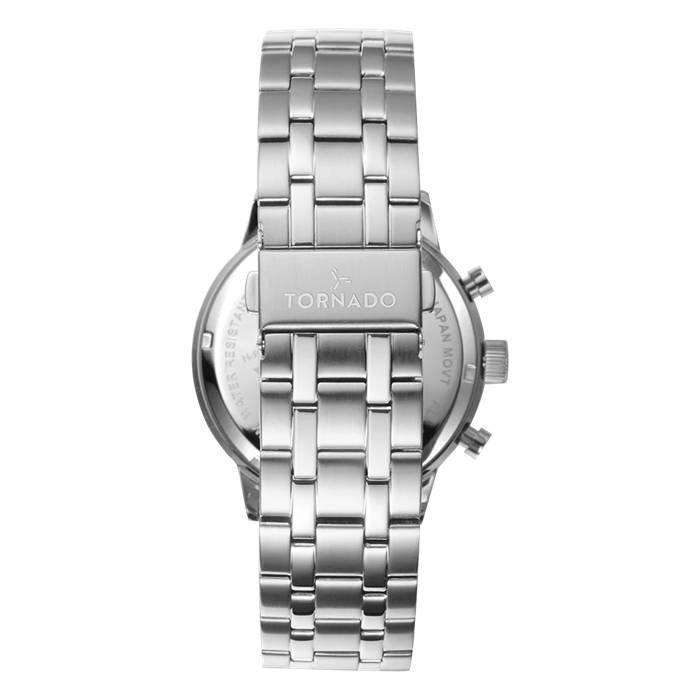 Tornado  Watch for Men, Chronograph, 43mm, Stainlesss Steel Strap, T6102-SBSL - Silver