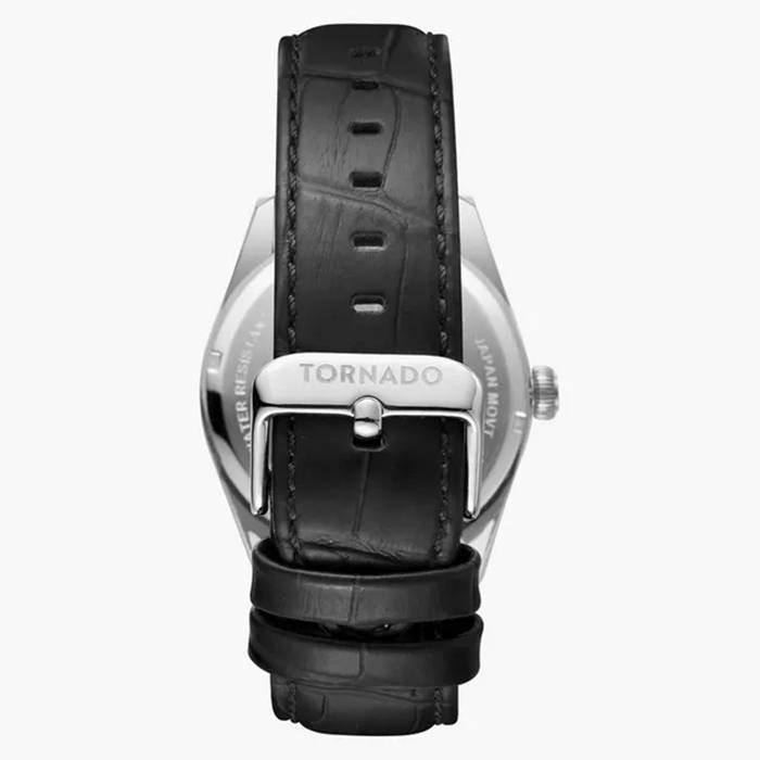Tornado Watch for Men, Analog, 42mm, Leather Strap, T8007-SLBL - Black