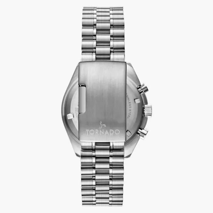 Tornado Watch for Men, Chronograph, 42mm, Stainless Steel Strap, T22103-SBSB - Silver