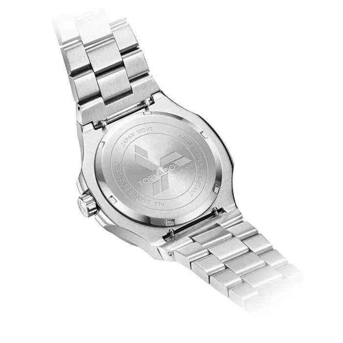 Tornado Watch for Men, Analog , 43mm, Stainless Steel Strap, T21001-SBSL - Silver