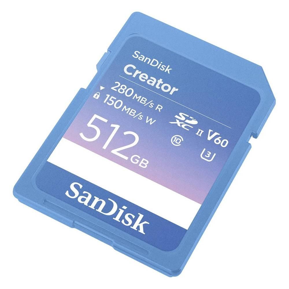 SanDisk 512GB Creator SD UHS-II Card, SDSDXEP-512G-GNCIS - Blue