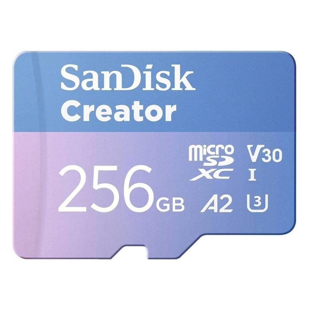 SanDisk 256GB Creator MicroSDXC UHS-I Memory Card, SDSQXAV-256G-IN6MS - Blue