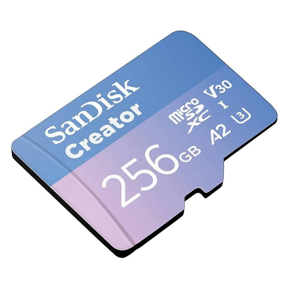 SanDisk 256GB Creator MicroSDXC UHS-I Memory Card, SDSQXAV-256G-IN6MS - Blue