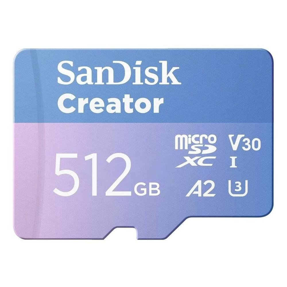 SanDisk 512GB Creator MicroSDXC UHS-I Memory Card, SDSQXAV-1T00-IN6MS - Blue