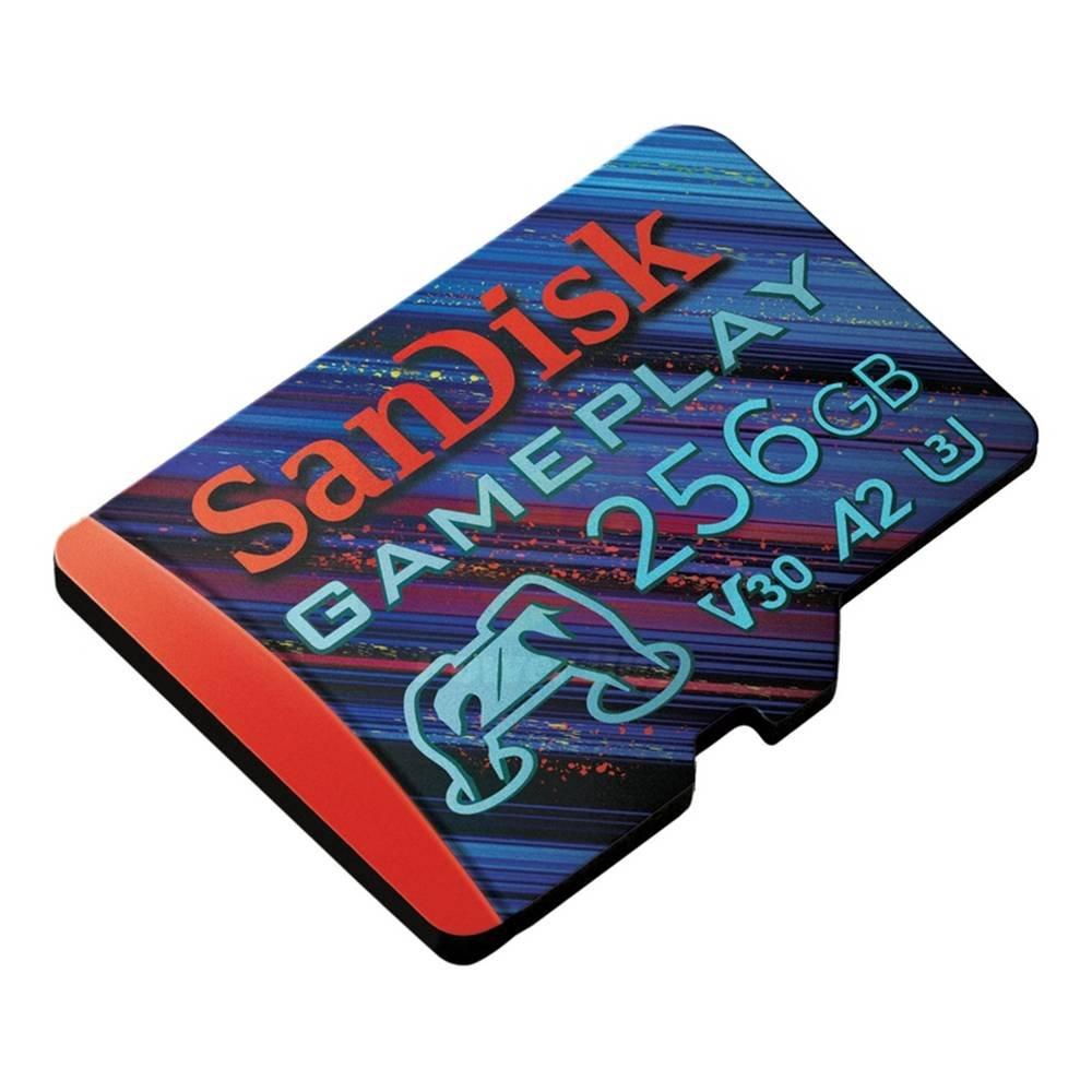 بطاقة ذاكرة سانديسك مايكرو اس دي جيم بلاي بسعة 256 جيجابايت ، SDSQXAV-256G-GN6XN