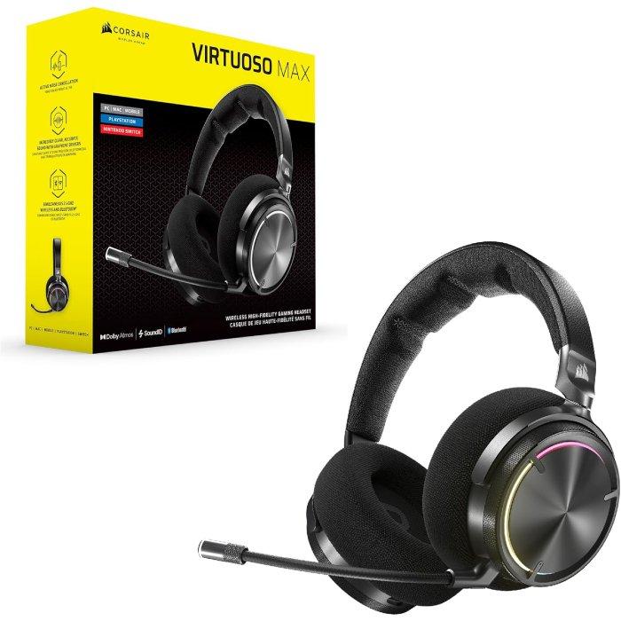 Corsair Virtuoso Max Wireless Gaming Headset, CA-9011372-WW - Black