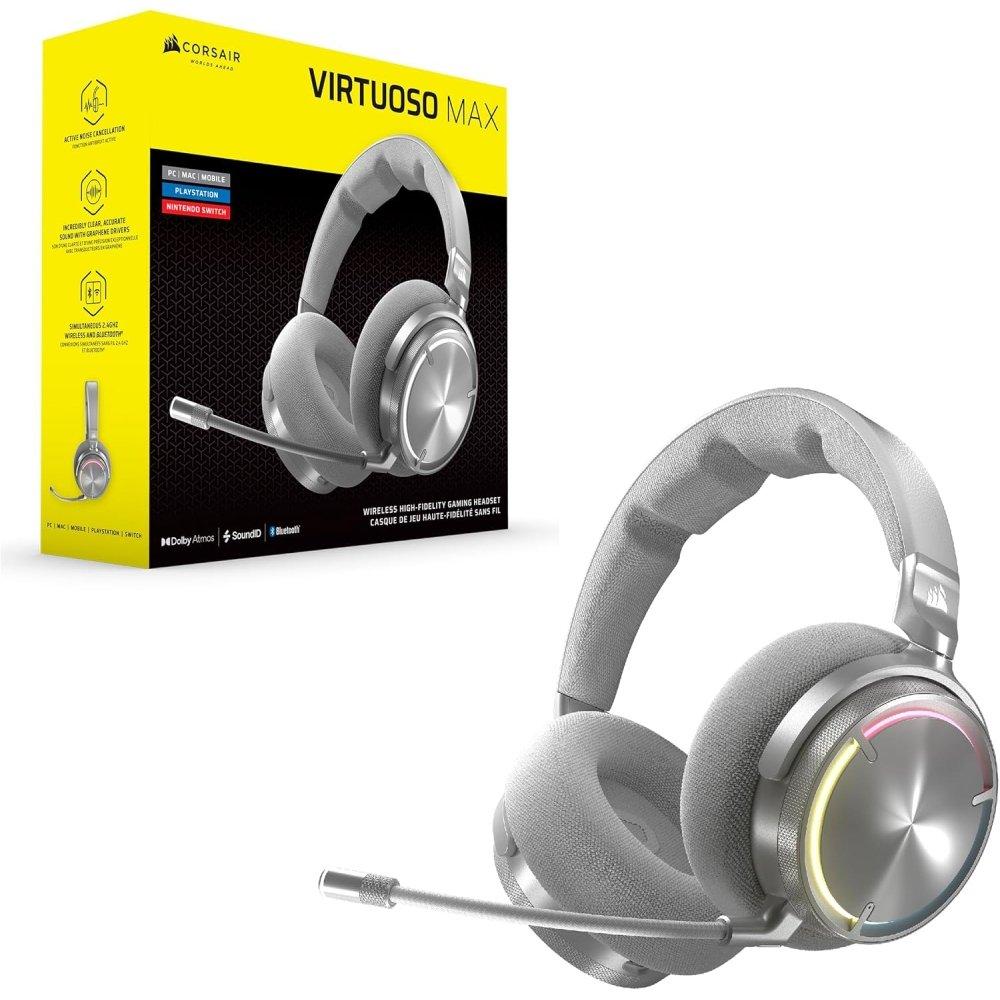 Corsair Virtuoso Max Wireless Gaming Headset, CA-9011373-WW - Silver