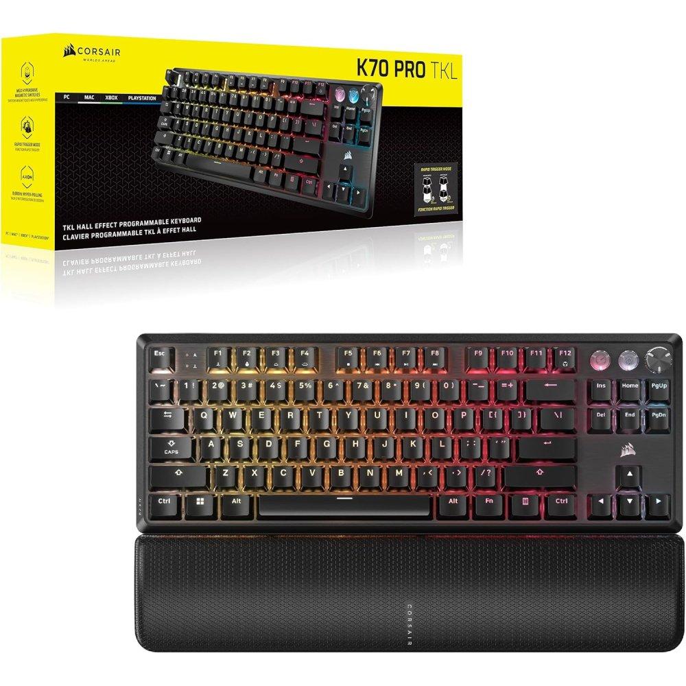 Corsair K70 PRO TKL-MGX V2 Wired Gaming Keyboard with Rapid Trigger - Black