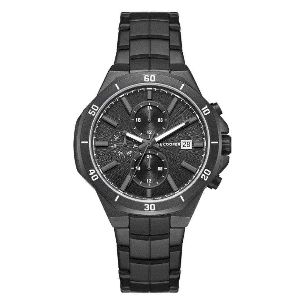Lee Cooper Men’s Watch, Multi Function, 43mm, Metal Strap, LC08087.660 - Black
