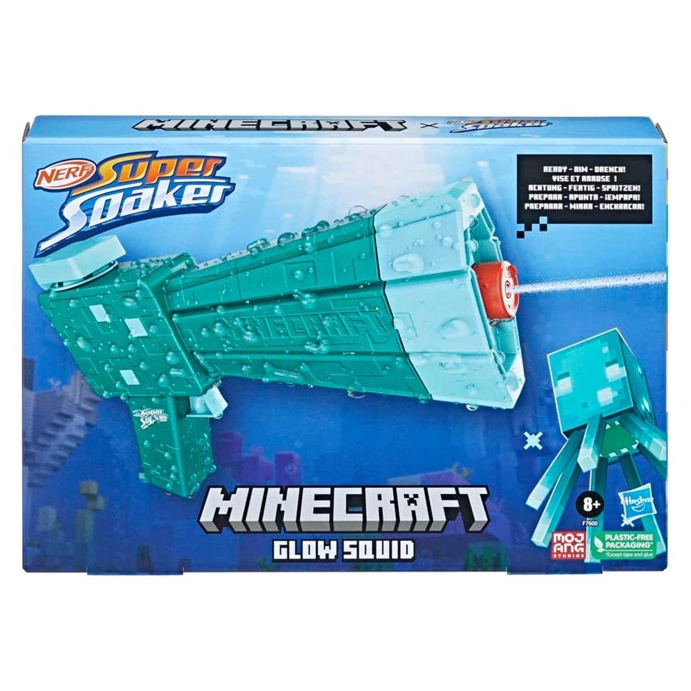 Nerf Super Soaker Minecraft Glow Squid Water Blaster, F7600 - Blue