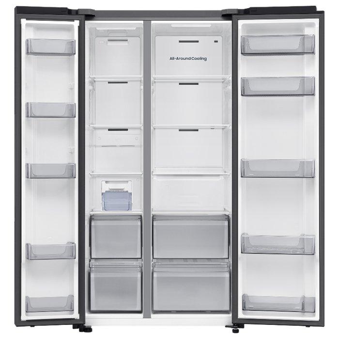 Samsung Side By Side Refrigerator, 23 CFT, 647L, RS70F65QDFKW - Black