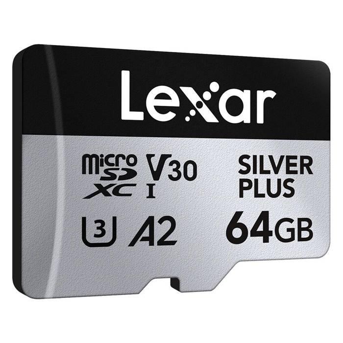 Lexar Professional Plus MicroSDXC UHS-I Memory Card , 64GB, 	LMSSIPL064G-BNANG - Silver