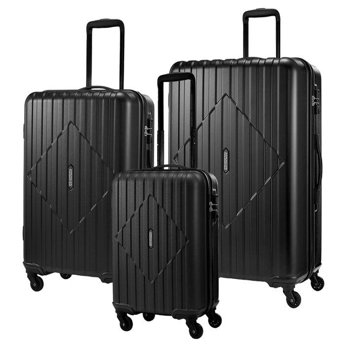 American Tourister SkyTrac 3PC Set Hard Spinner, HZ9X09034 - Black