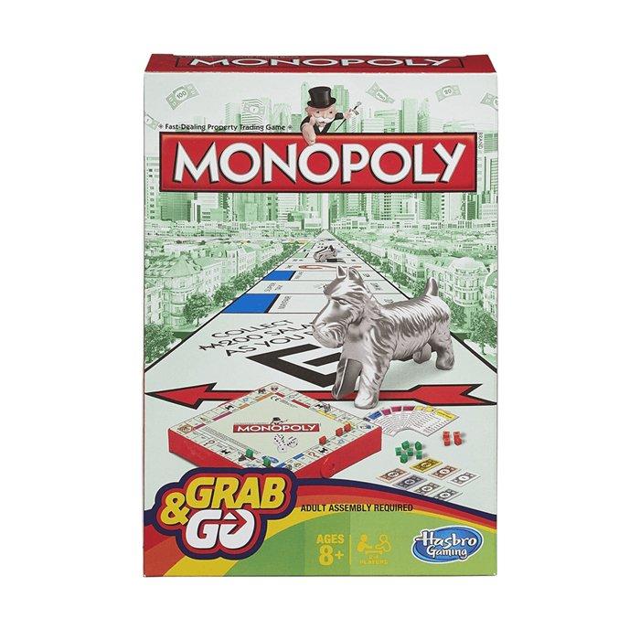 Monopoly Grab & Go Board Game, F8256 - Multicolor