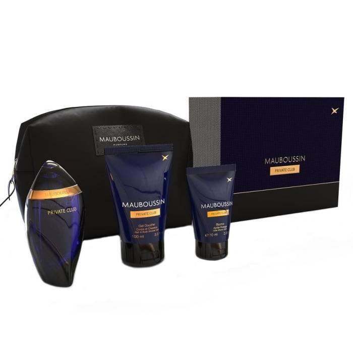 Mauboussin Prestige Set Private Club for Men EDP 100ml + Shower Gel , After-Shave Balm & Toiletry Bag