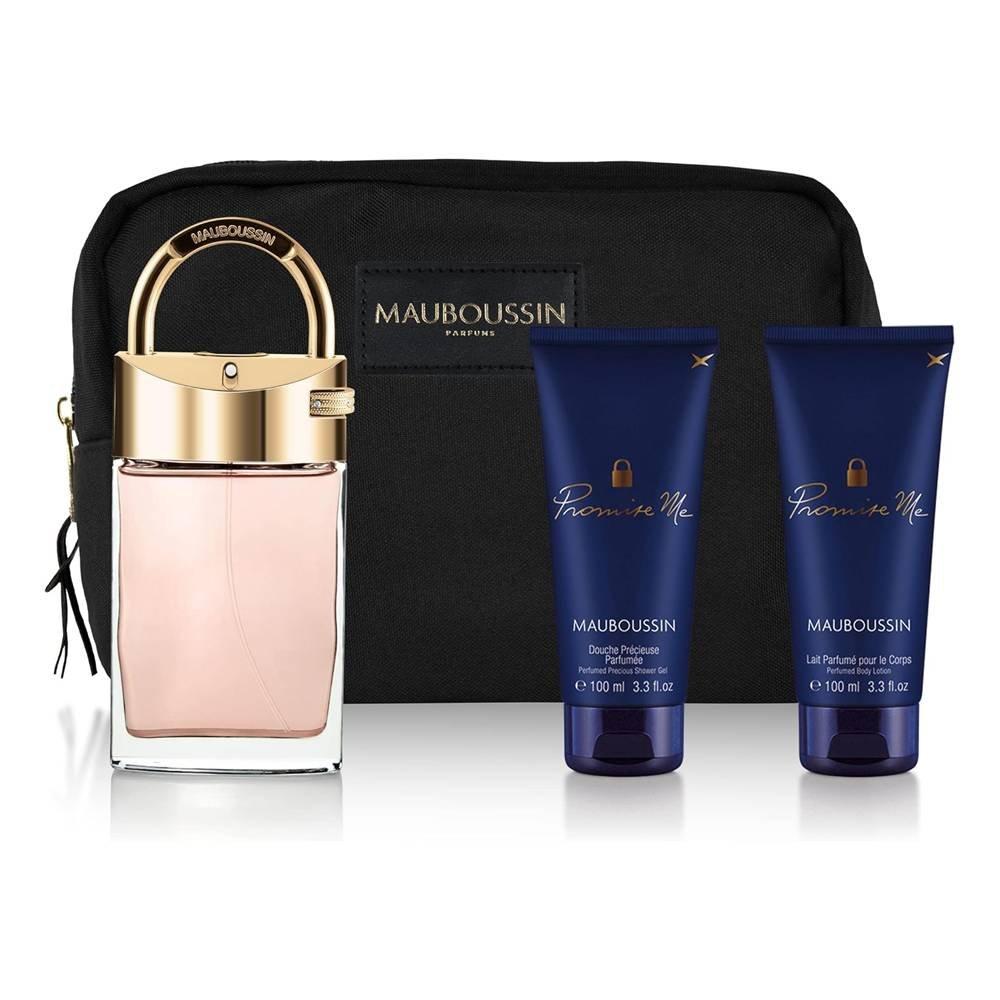 Mauboussin Prestige Promise Me Set  for Wonem EDP 90ml + Body Lotion + Shower Gel & Toiletry Bag
