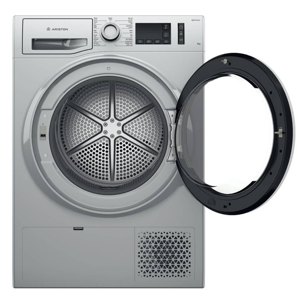 Ariston Front Load Heat Pump Tumble Dryer, 9 kg, NTM119X1SSKGCC - Silver