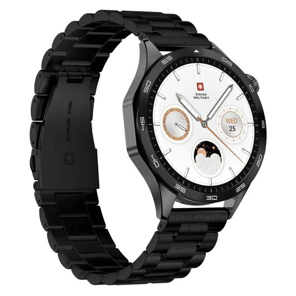 Swiss Military Swiss International  Smart Watch, 1.43 inch AMOLED Display Metal frame with Metal Strap​ - Black  