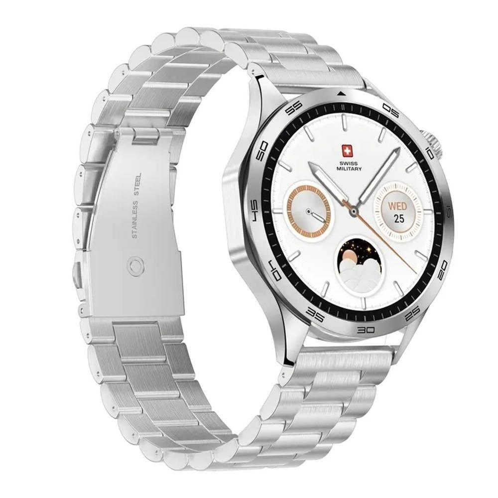 Swiss Military Swiss International  Smart Watch, 1.43 inch AMOLED Display Silver Metal frame with Metal Strap​ - Silver