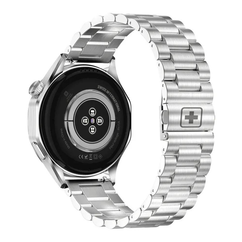Swiss Military Swiss International  Smart Watch, 1.43 inch AMOLED Display Silver Metal frame with Metal Strap​ - Silver