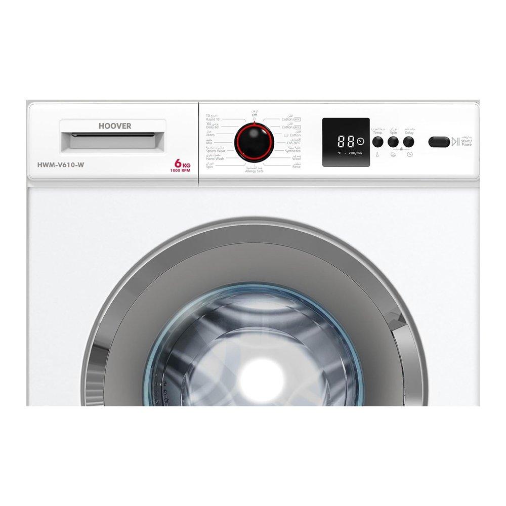 Hoover Front Load Washing Machine, 6kg, 1000RPM, HWM-V610-W – White
