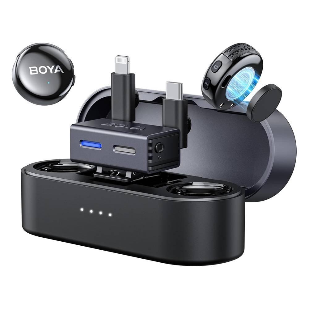 Boya All in 1 Wireless Mic with Noise cancellation - Black