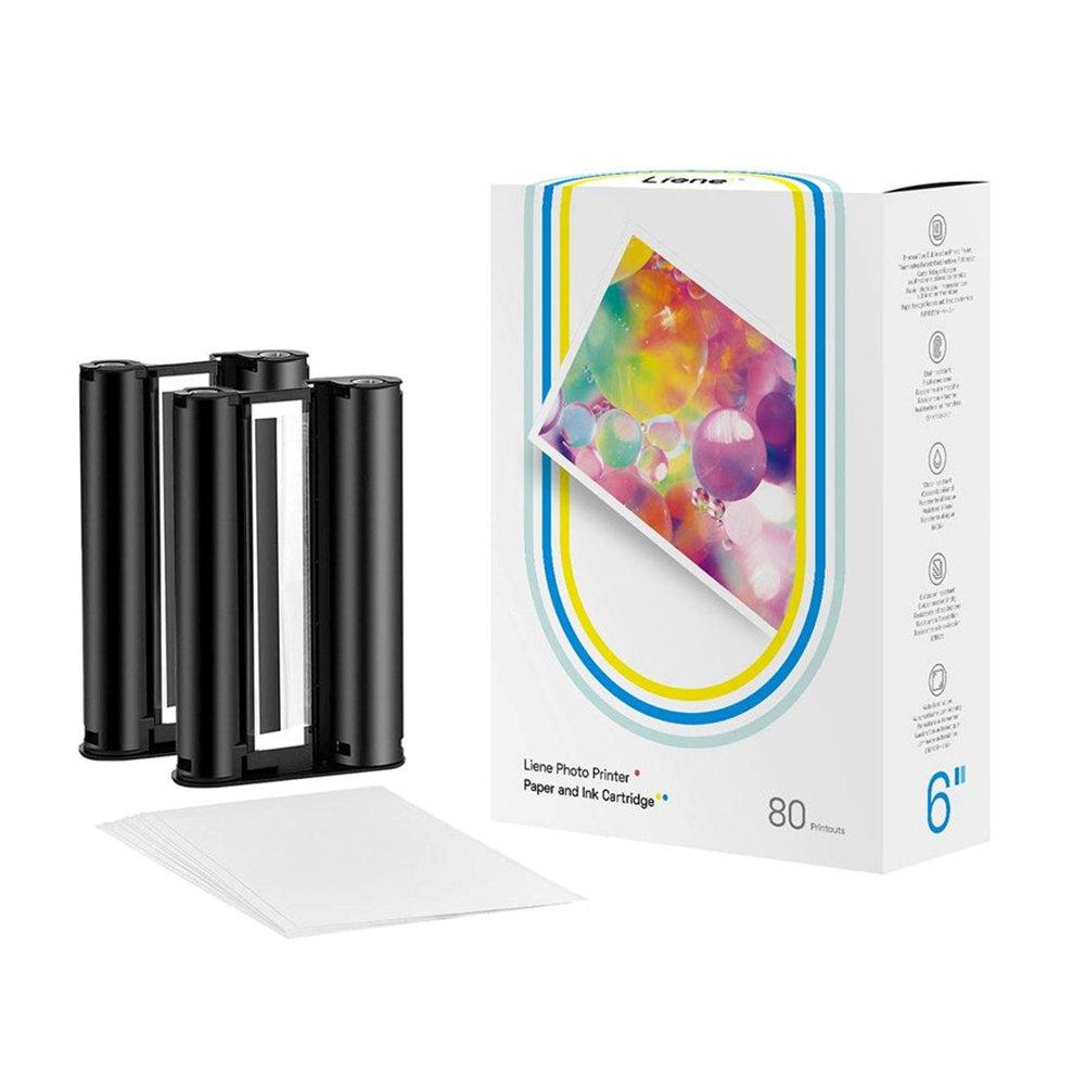 Liene Amber 4x6" Photo Printer Paper 80 Sheets & 2 Ink Cartridges Refill - SD21L