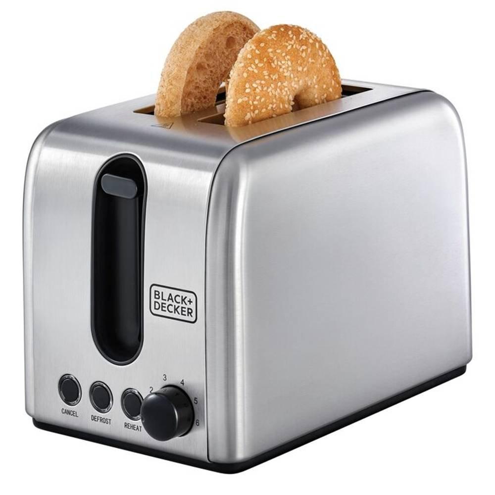 Black&Decker Toaster, 1050W, 2slots, ET244-B5 - Stainless steel
