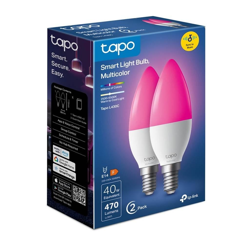 TP Link Smart Wi-Fi Light Bulb,Tapo, 2-pack, L430C  - Multicolor