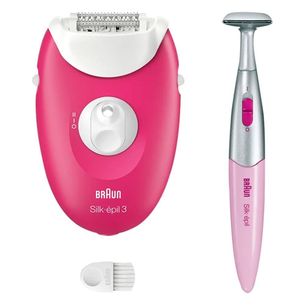 ماكينة إزالة الشعر سيلك إبيل 3 سلكية من براون، SE3-202  - وردي