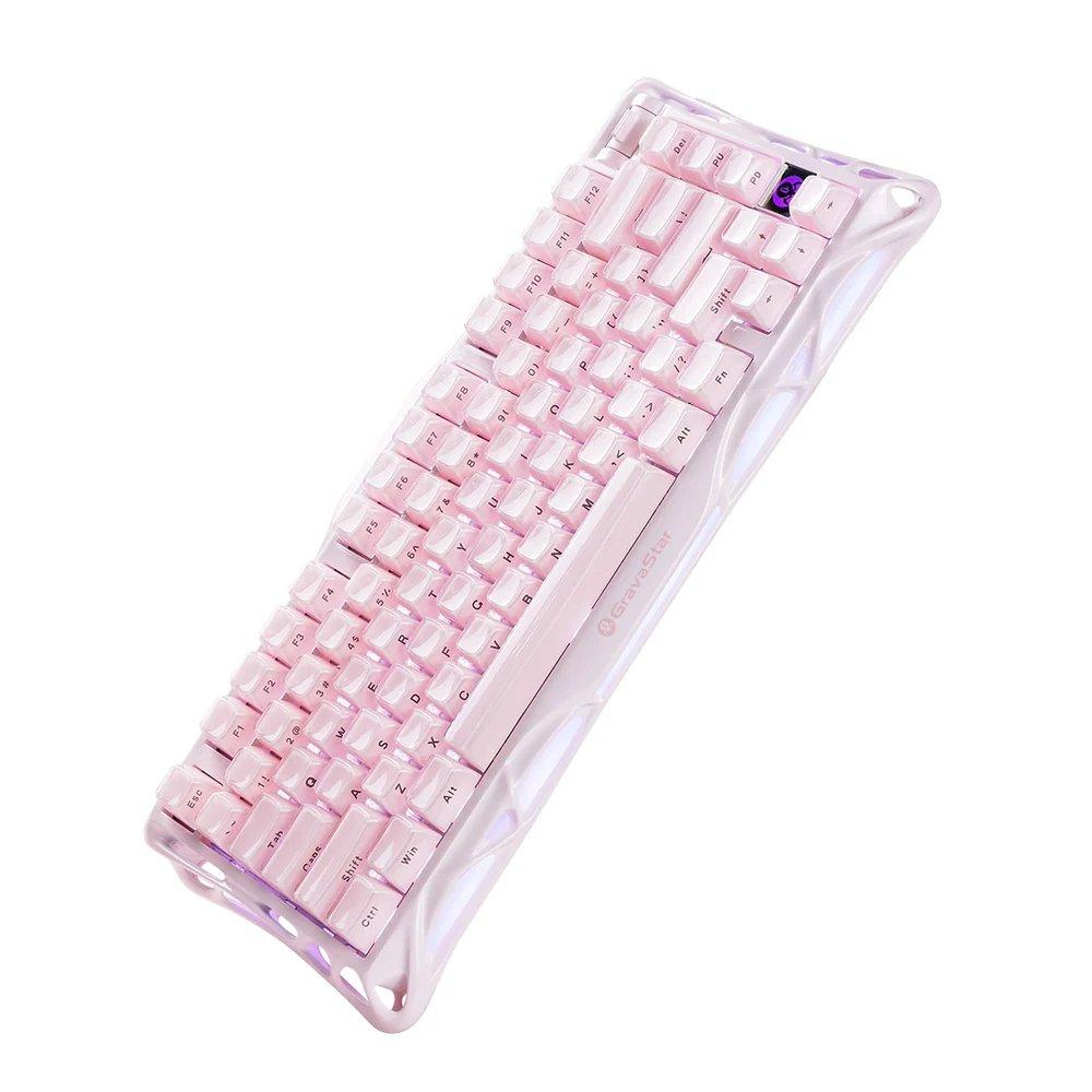 GravaStar Mercury K1 75% Wireless Mechanical Gaming Keyboard Special Edition - Sakura Pink