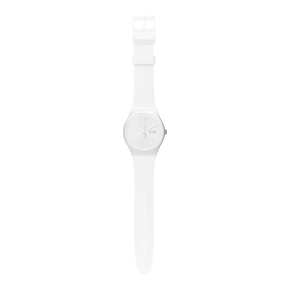 Swatch White Rebel Men Watch , 41mm, Bio-source Strap, SWASO29W704- White