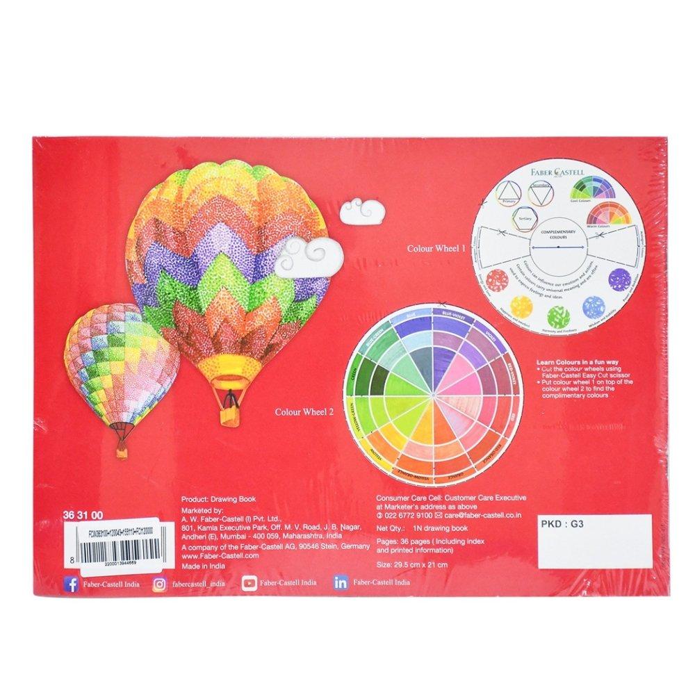 Faber-Castell Drawing Book + Pencil, 12 pcs + Wax Crayon, 12 pcs + Fibre-Tip Colour Markers, 10 pcs, RW25-13