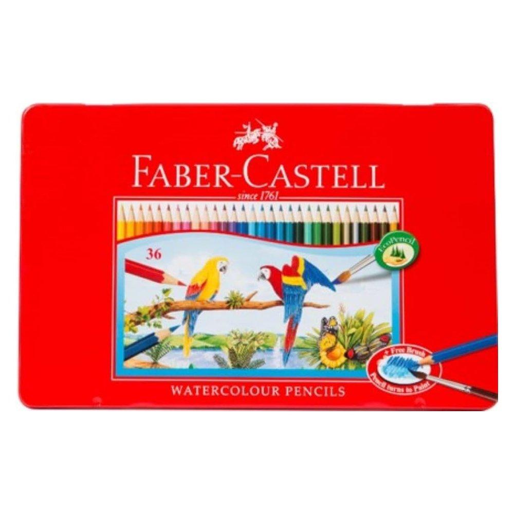 Faber-Castell 36 Watercolor Pencils in Flat Metal Case, FCI115937 – Multicolor