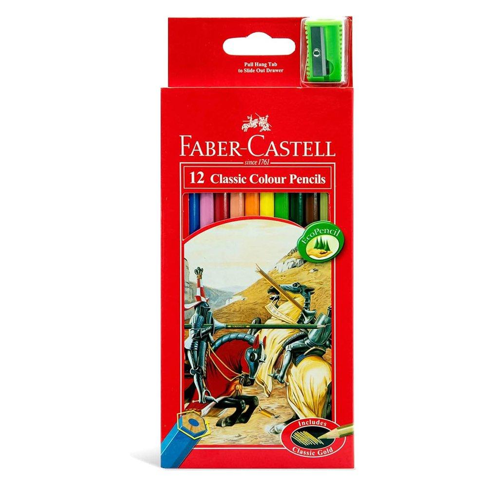 Faber-Castell Classic Color Pencils 12 Color in a Cardboard Box, FCI115852 - Multicolor