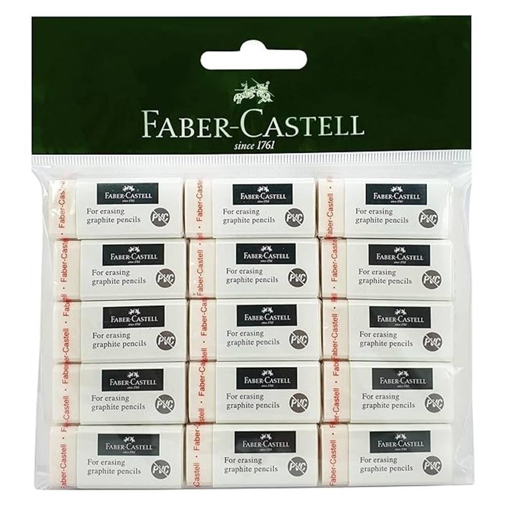 Faber Castell  PVC Free Eraser Big Poly Bag of 15Pc , FCM188592- White
