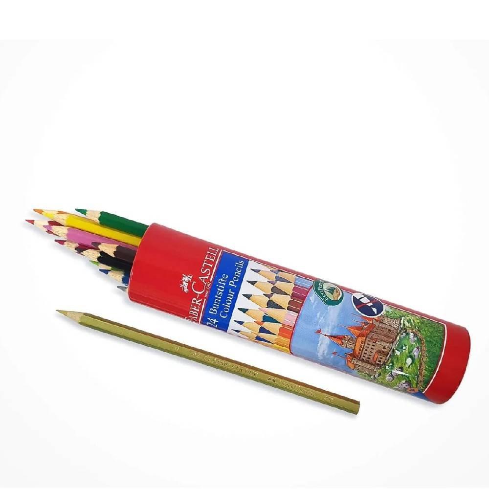 Faber Castell  Color Pencil Round Tin , 24Pc, FCI115828N- Multicolor