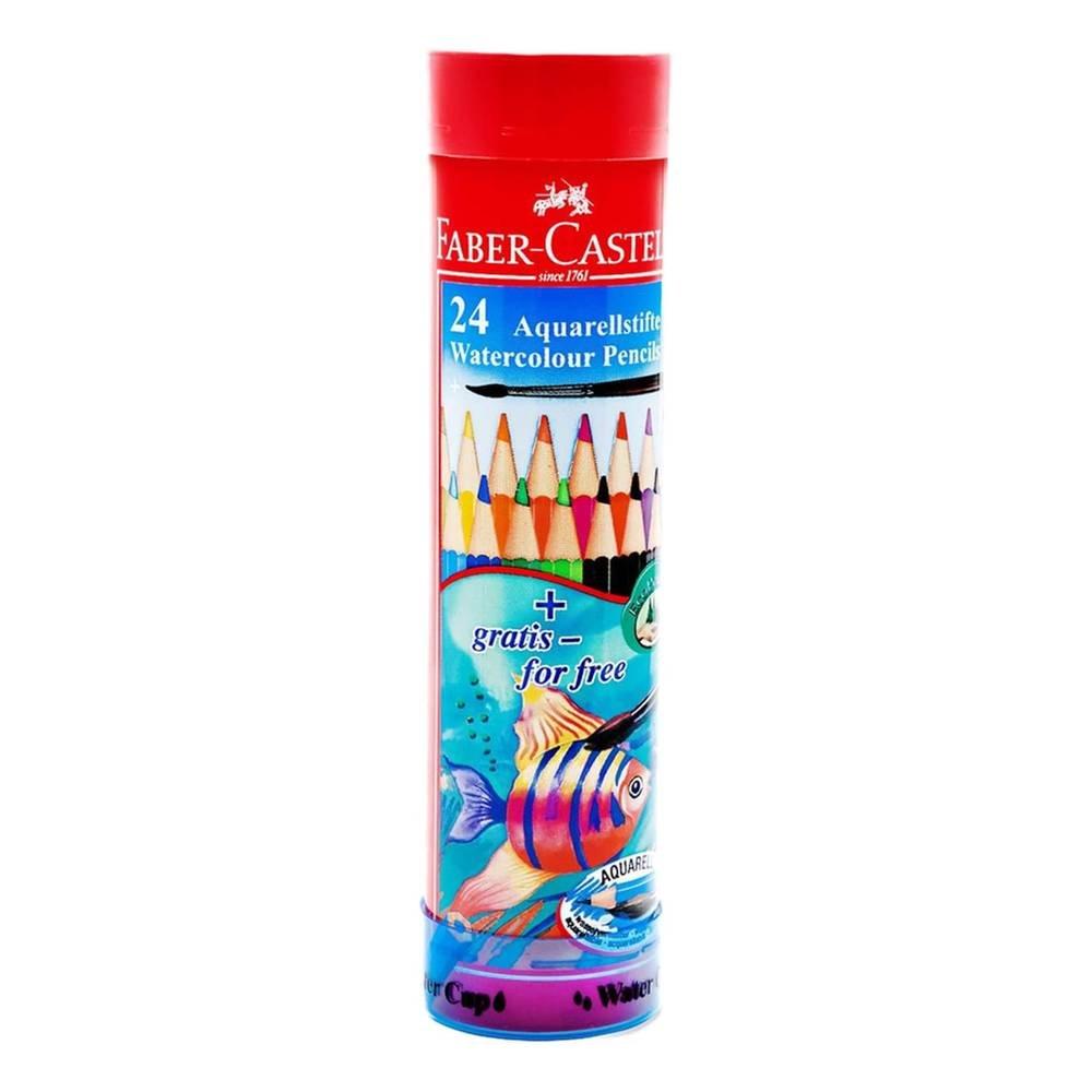 Faber Castell Water Color Pencil Round Tin , 24Pc, FCI115924- Multicolor
