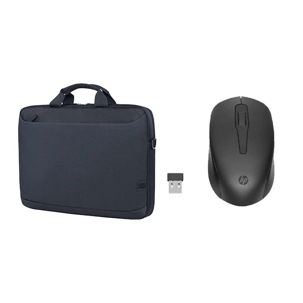 Bundle HP 14-inch Laptop Briefcase Grey + 150 Wireless Mouse Black