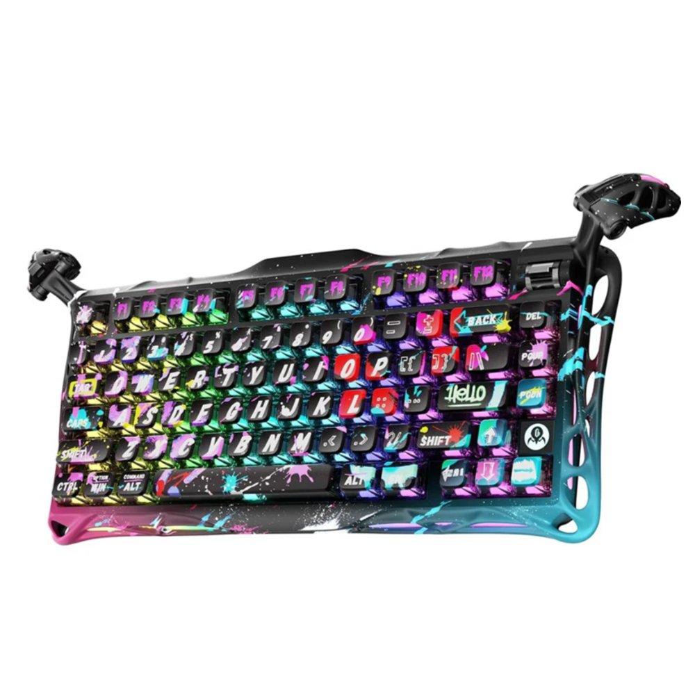 GravaStar Mercury V75 Pro 75% Hall Effect Wired Gaming Keyboard – Neon Graffiti