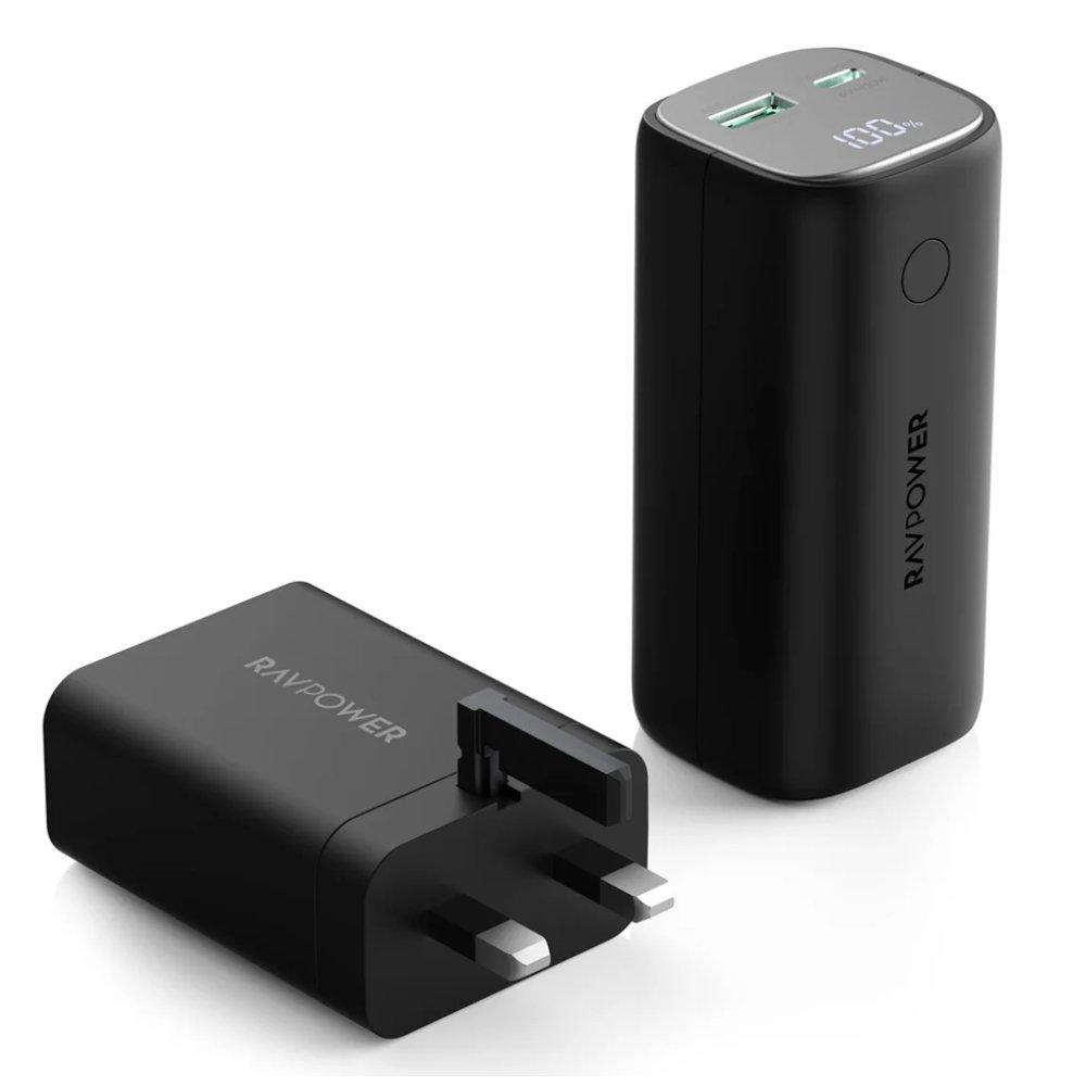 RAVPower RP-PB208 Super + PD Pioneer 10400mAh 30W Power Bank & 65W Charger Combo - Black