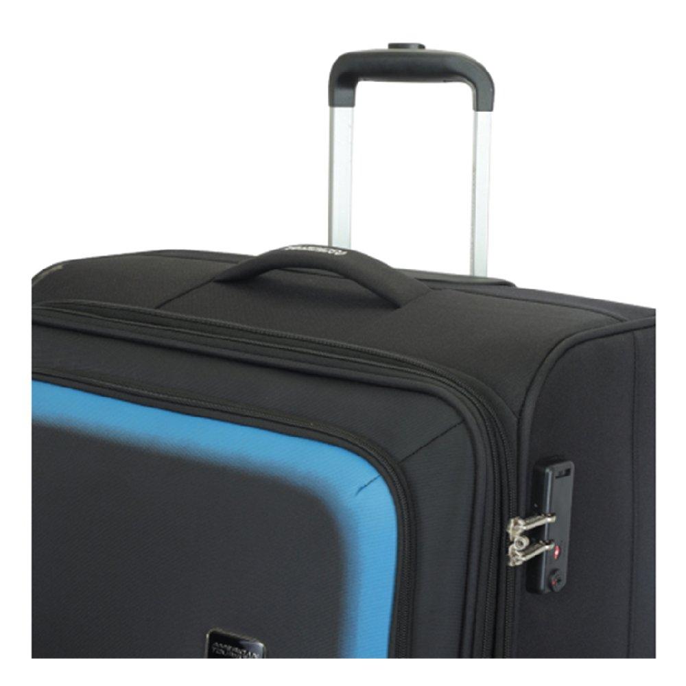 American Tourister Seville 4 Wheel Polyester Soft Trolley, 57 cm, Black