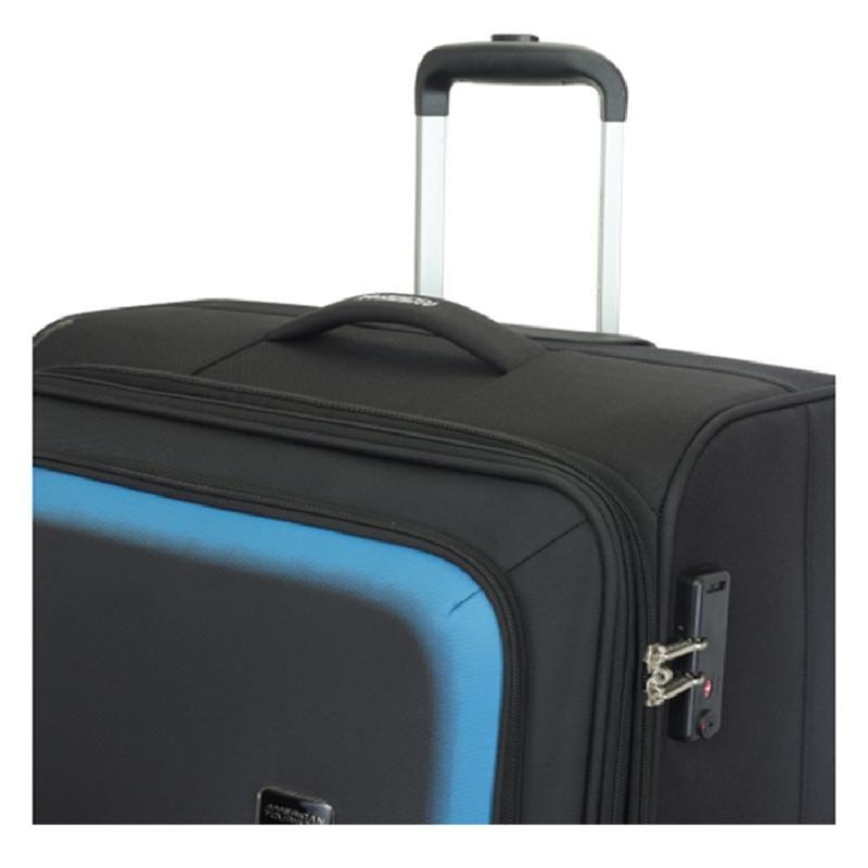 American Tourister Seville Soft Luggage in Polyester with 4 Wheels, 81cm - Black